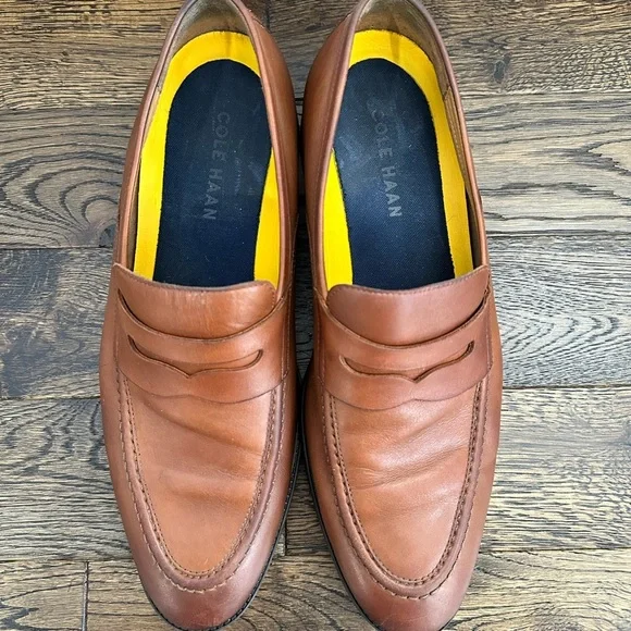 Men's Cole Haan Hawthorne Penny Loafers brown leather size 11 - Picture 2 of 6